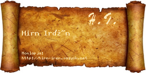 Hirn Irén névjegykártya